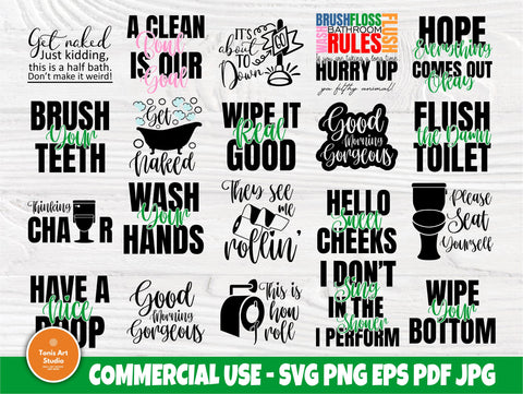 Funny Bathroom SVG Bundle, Toilet Signs Svg Bundle SVG TonisArtStudio 
