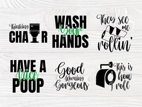 Funny Bathroom SVG Bundle, Toilet Signs Svg Bundle SVG TonisArtStudio 