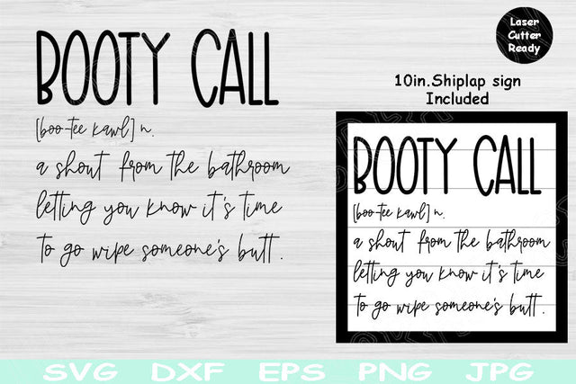 Funny Bathroom Svg Files, Booty Call Svg, Dxf, Eps, Png Instant Digital Download Design Cut Files For Cricut, Glowforge, Silhouette Vector SVG TiffsCraftyCreations 