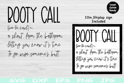 Funny Bathroom Svg Files, Booty Call Svg, Dxf, Eps, Png Instant Digital Download Design Cut Files For Cricut, Glowforge, Silhouette Vector SVG TiffsCraftyCreations 