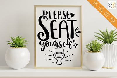 Funny Bathroom SVG Please Seat Yourself Quotes SVG dapiyupi store 