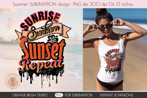 Funny Beach Quote Sublimation Design Sublimation OrangeBrushStudio 