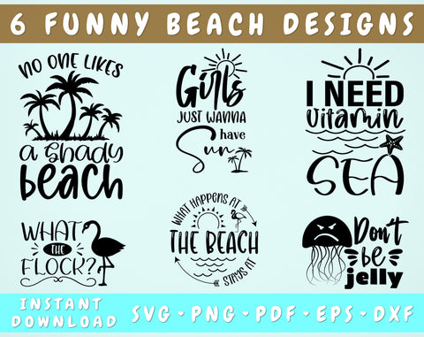 Sarcastic Quotes SVG Bundle  6 Funny T-Shirt Designs - So Fontsy