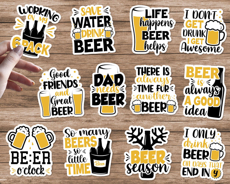 Funny Beer Sticker Bundle Svg, Beer Quotes Svg, Sticker Beer Svg, Beer Sticker Bundle SVG SvgMonkeys 