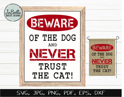 Funny Beware of Dog SVG, Sublimation PNG and Printable SVG JoBella Digital Designs 