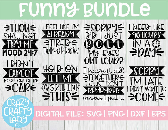 Funny Bundle SVG Crazy Crafty Lady Co. 