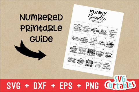 Funny Bundle svg - Cut File - Funny svg Bundle - Quote - Funny Shirt svg - dxf - eps - png - Silhouette - Cricut - Digital File SVG Svg Cuttables 