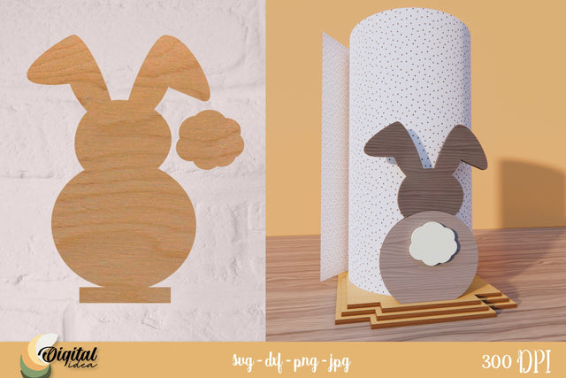 Funny Bunny Design SVG. Paper Towel Roll Holders Laser Cut. SVG Evgenyia Guschina 
