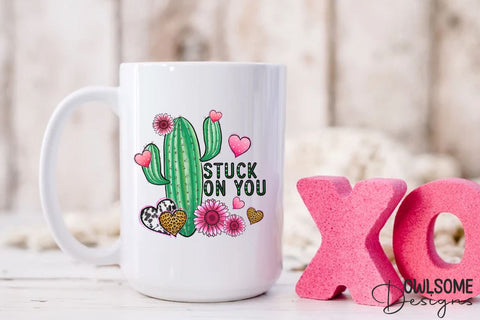 Funny Cactus Valentine PNG Sublimation Sublimation Owlsome.Designs 