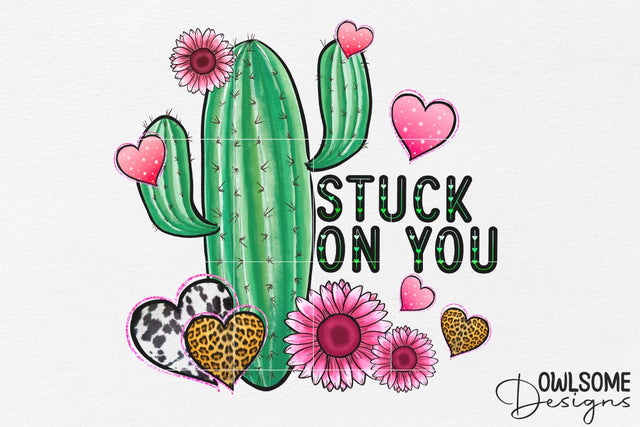 Funny Cactus Valentine PNG Sublimation Sublimation Owlsome.Designs 