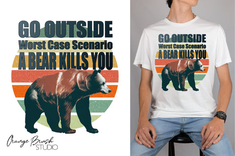 Funny Camping Bear Sublimation Design Camp Life Quote Sublimation OrangeBrushStudio 