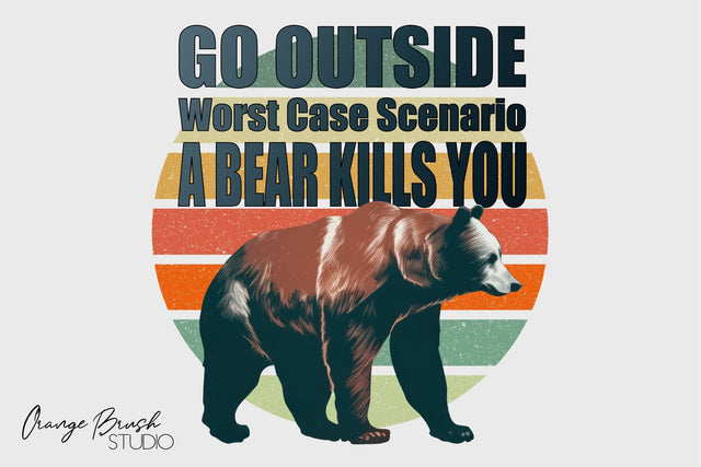 Funny Camping Bear Sublimation Design Camp Life Quote Sublimation OrangeBrushStudio 