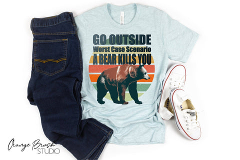 Funny Camping Bear Sublimation Design Camp Life Quote Sublimation OrangeBrushStudio 