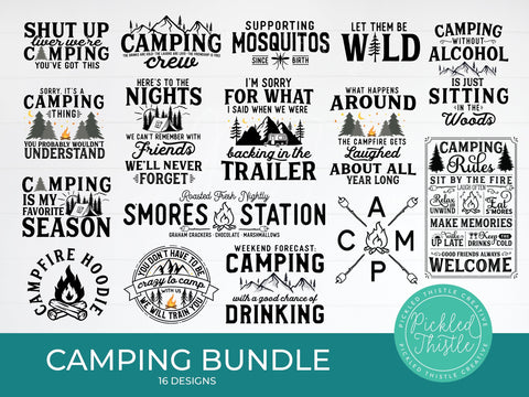 Funny Camping SVG Bundle - SVG Cut Files Bundle, Summer SVG SVG Pickled Thistle Creative 