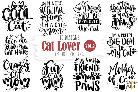 Funny Cat Bundle, Cat Lover Bundle SVG dapiyupi store 