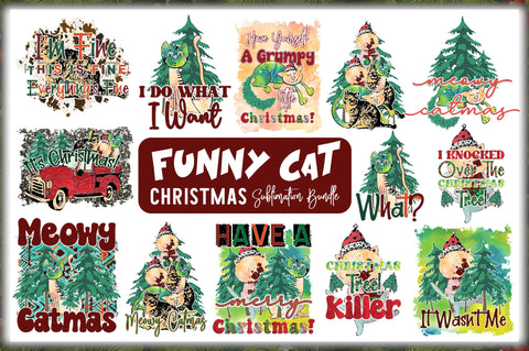 Funny Cat Christmas Sublimation Bundle Sublimation Jagonath Roy 
