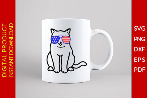 Funny Cat Meowica Patriotic 4th Of July SVG PNG PDF Cut File SVG Creativedesigntee 