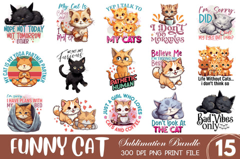 Funny Cat Sublimation Bundle Sublimation Regulrcrative 