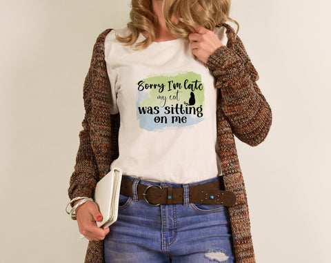 Funny Cat Sublimation Designs Bundle, 6 Cat Quotes PNG Files, Sorry I'm Late My Cat Was Sitting On Me PNG, Be The Person Your Cat Thinks You Are PNG, My Cat And I Talk Shit About You PNG Sublimation HappyDesignStudio 