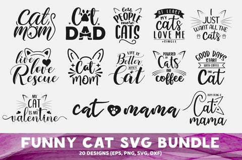 Funny Cat SVG bundle SVG futivesvg 