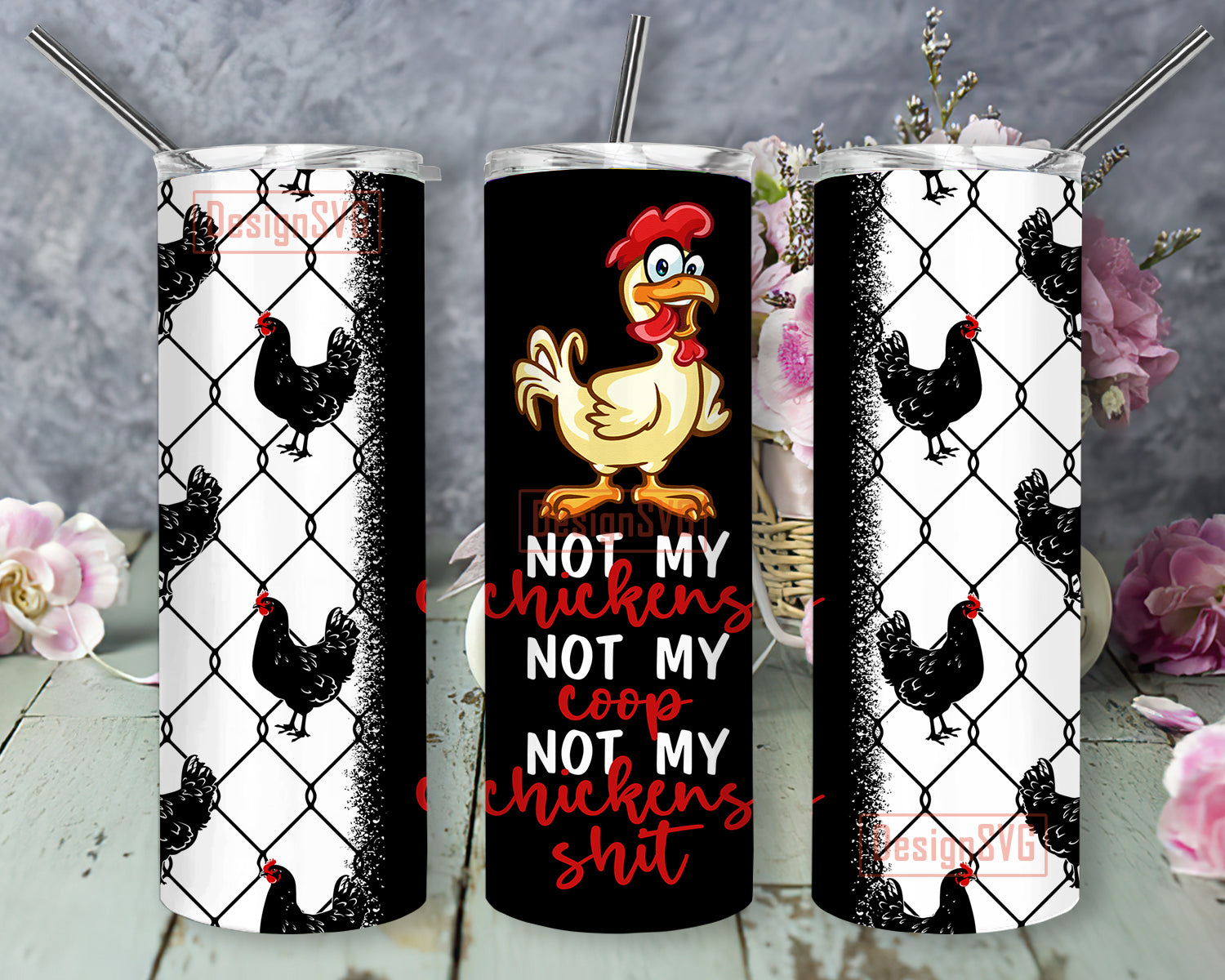 Chicken Valentine, Valentine Tumbler wrap, Checkered Tumbler - Inspire  Uplift