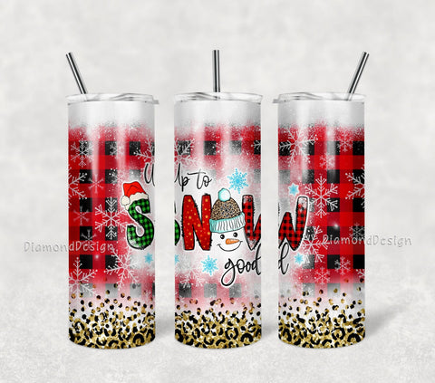 Funny Christmas 20oz Skinny Tumbler Santa Quote Cheetah Print Plaid Wrap PNG Sublimation Designs Sublimation DiamondDesign 