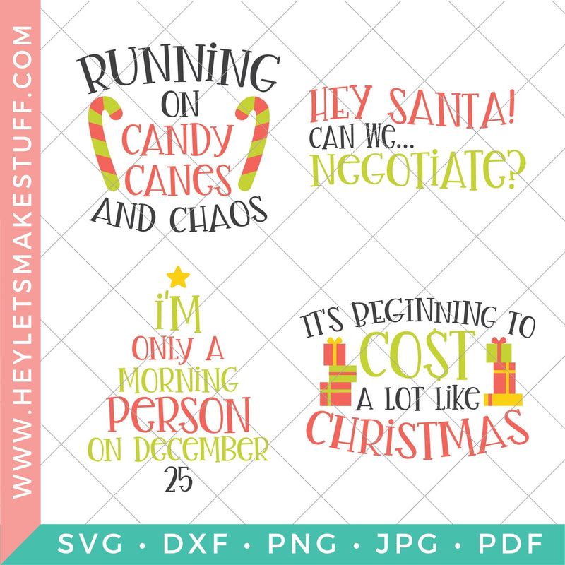 Funny Christmas Bundle SVG Hey Let's Make Stuff 