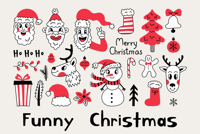 Funny Christmas Doodles SVG Rin Green 