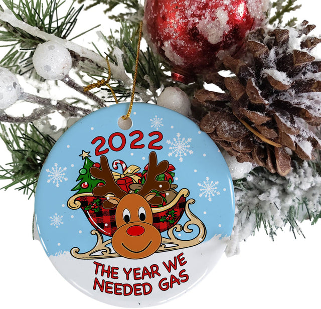 Funny Christmas Gas 2022 Png, Ornament Sublimation Design, Round Christmas Reindeer Png, Digital Download Sublimation CaldwellArt 