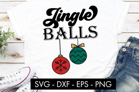Funny Christmas Jingle Balls Tinsel Tits Couple SVG Cut file SVG Freeling Design House 