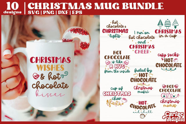 Funny Christmas Mug SVG Bundle | Hot Chocolate Mug Bundle SVG Carla C Designs 
