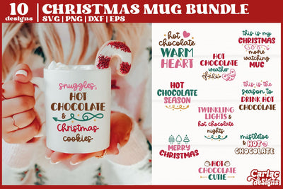 Funny Christmas Mug SVG Bundle | Hot Chocolate Mug Bundle SVG Carla C Designs 