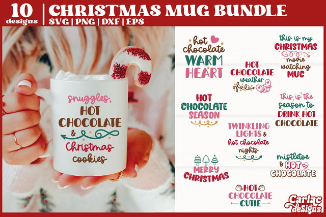 Funny Christmas Mug SVG Bundle | Hot Chocolate Mug Bundle SVG Carla C Designs 