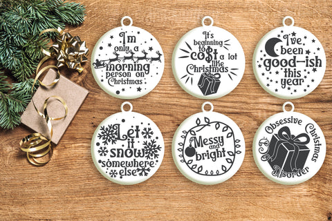 Funny Christmas Ornament Svg Bundle. Round Christmas Ornaments Svg. Merry Christmas Svg. Funny Quotes, Sayings and Phrases Dxf Eps Png Pdf SVG Mint And Beer Creations 