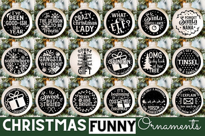 Funny Christmas Ornament SVG Bundle SVG DESIGNISTIC 
