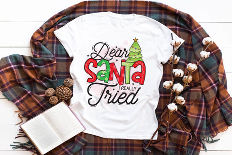 Funny Christmas PNG - Dear Santa I Really Tried Sublimation CraftLabSVG 