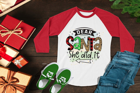 Funny Christmas PNG | Dear Santa She Did It Sublimation CraftLabSVG 