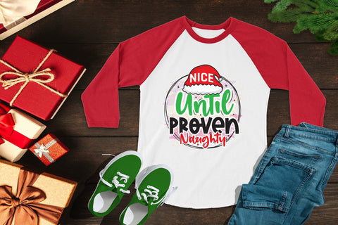 Funny Christmas PNG - Nice Until Proven Naughty Sublimation CraftLabSVG 