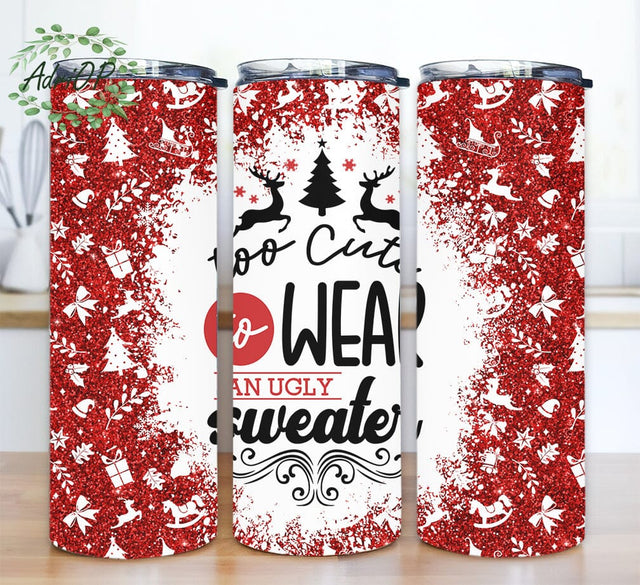 Funny Christmas Quote 20oz Skinny Tumbler Png, Christmas Tumbler Waterslide Red Glitter, Red Glitter Tumbler, Coffee Lover Tumbler, Christmas Sarcastic Sublimation Sublimation AdriOP 