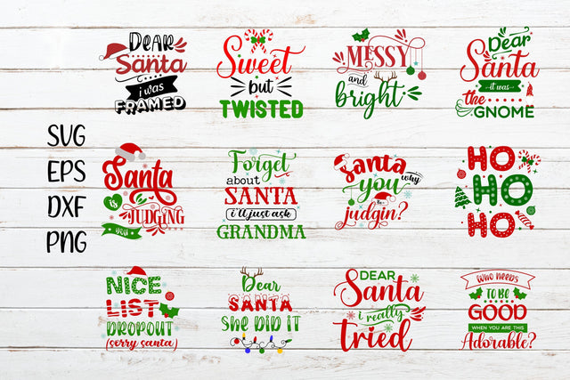 Funny Christmas Quote svg Bundle SVG SmmrDesign 