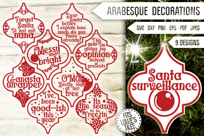 Funny Christmas Quotes Svg. Arabesque Tile Ornament Svg Bundle. Christmas Arabesque Decorations Svg. Lowe's Tile Svg. Dxf Eps Png Pdf SVG Mint And Beer Creations 
