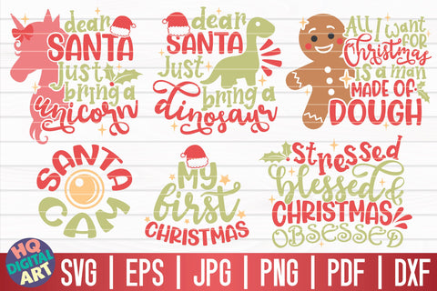 Funny Christmas Quotes SVG Bundle | 40 Designs SVG HQDigitalArt 