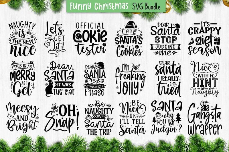 Funny Christmas Quotes Svg Bundle SVG etcify 