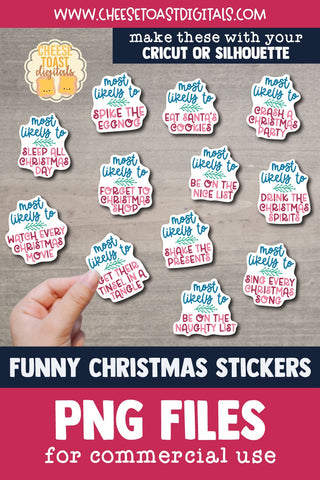 Printable Planner Stickers: Cheeky Christmas Quote Stickers Duo