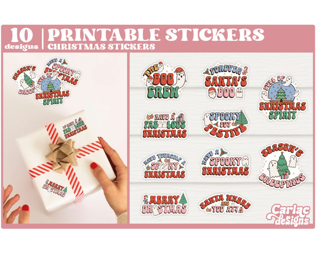 Funny Christmas Stickers | Packaging Christmas Stickers Sublimation Carla C Designs 