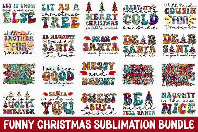 Funny Christmas Sublimation Bundle Sublimation Rupkotha 