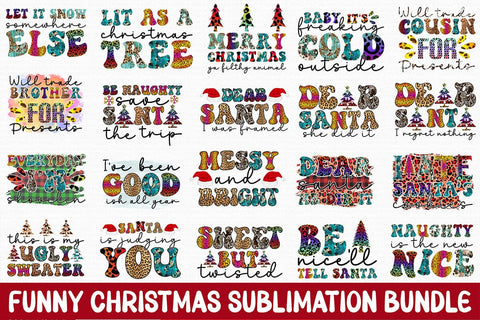 Funny Christmas Sublimation Bundle Sublimation Rupkotha 