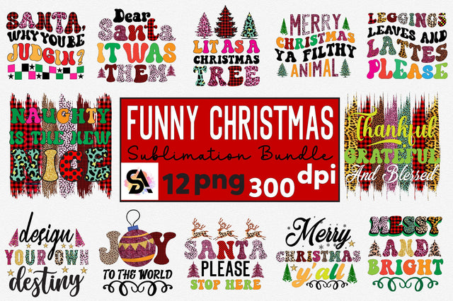 Funny Christmas Sublimation Bundle Sublimation SVGArt 
