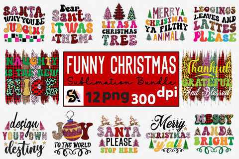 Funny Christmas Sublimation Bundle Sublimation SVGArt 