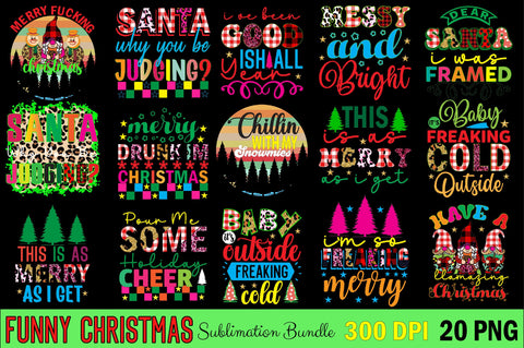 Funny Christmas Sublimation Bundle Sublimation SVGArt 